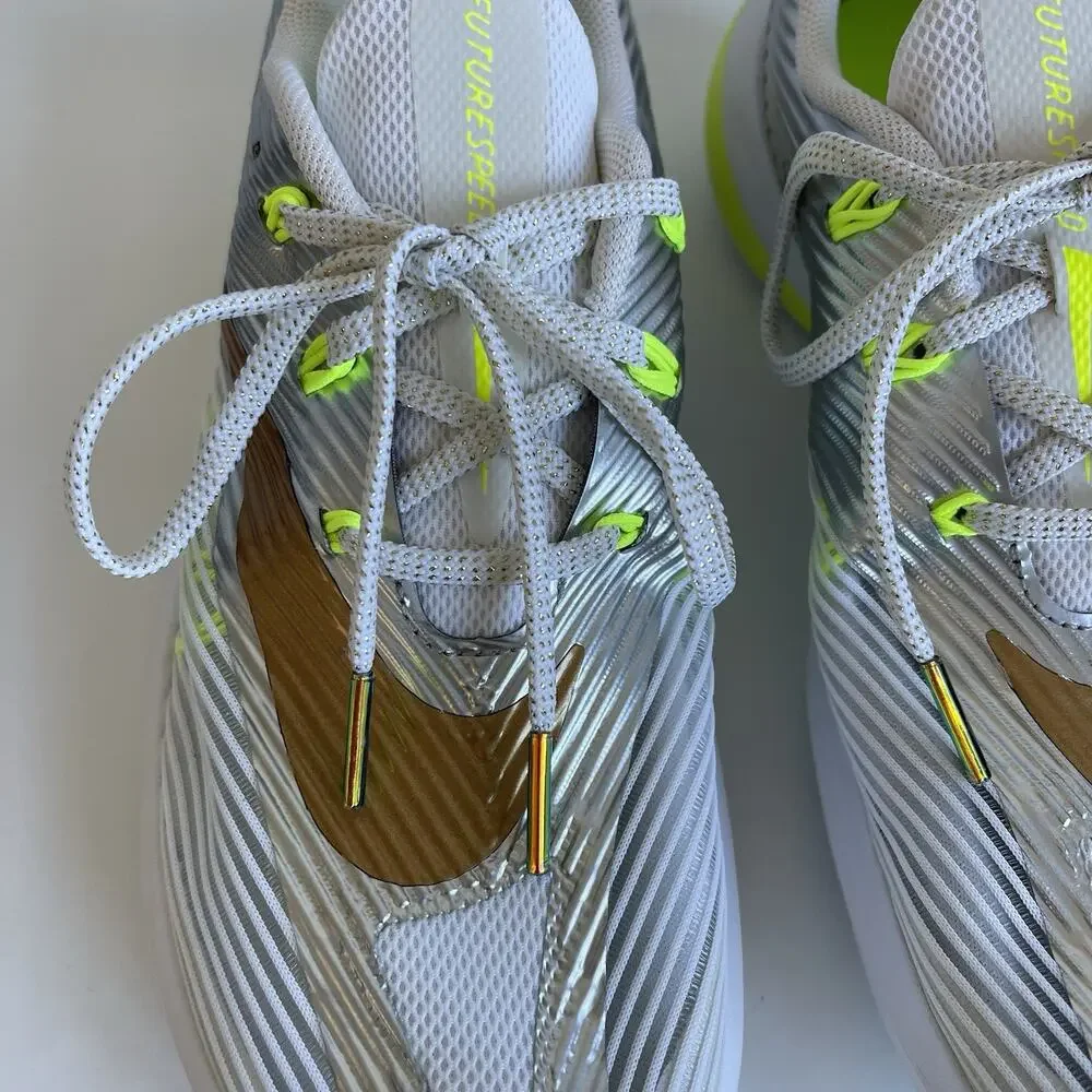 Nike‎ Future Speed Running Shoes Size 6 Youth Chrome Silver Metallic Sneakers
